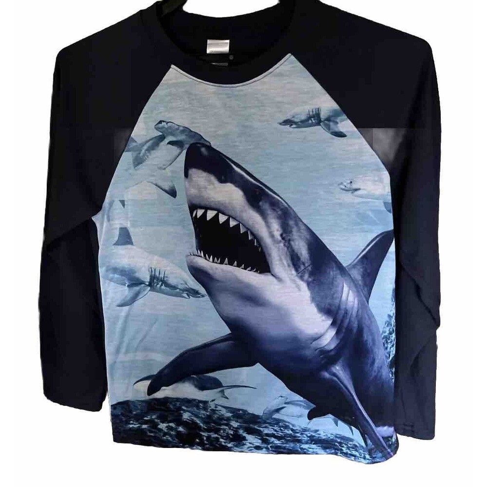 The Children’s Place Long Sleeve Shark Pajama Top Size L